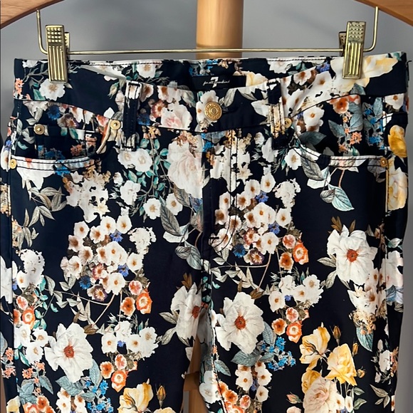 7 For All Mankind Floral Skinny Jeans size 27 - Picture 2 of 10